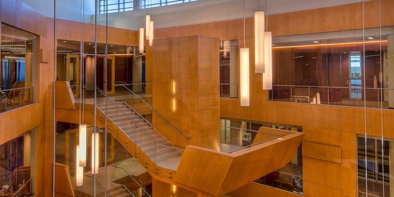 Glenn Rieder provides superior craftsmanship and high end interiors for Eckstein Hall Marquette University Law School.