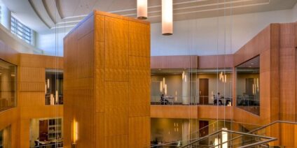 Glenn Rieder provides superior craftsmanship and high end interiors for Eckstein Hall Marquette University Law School.