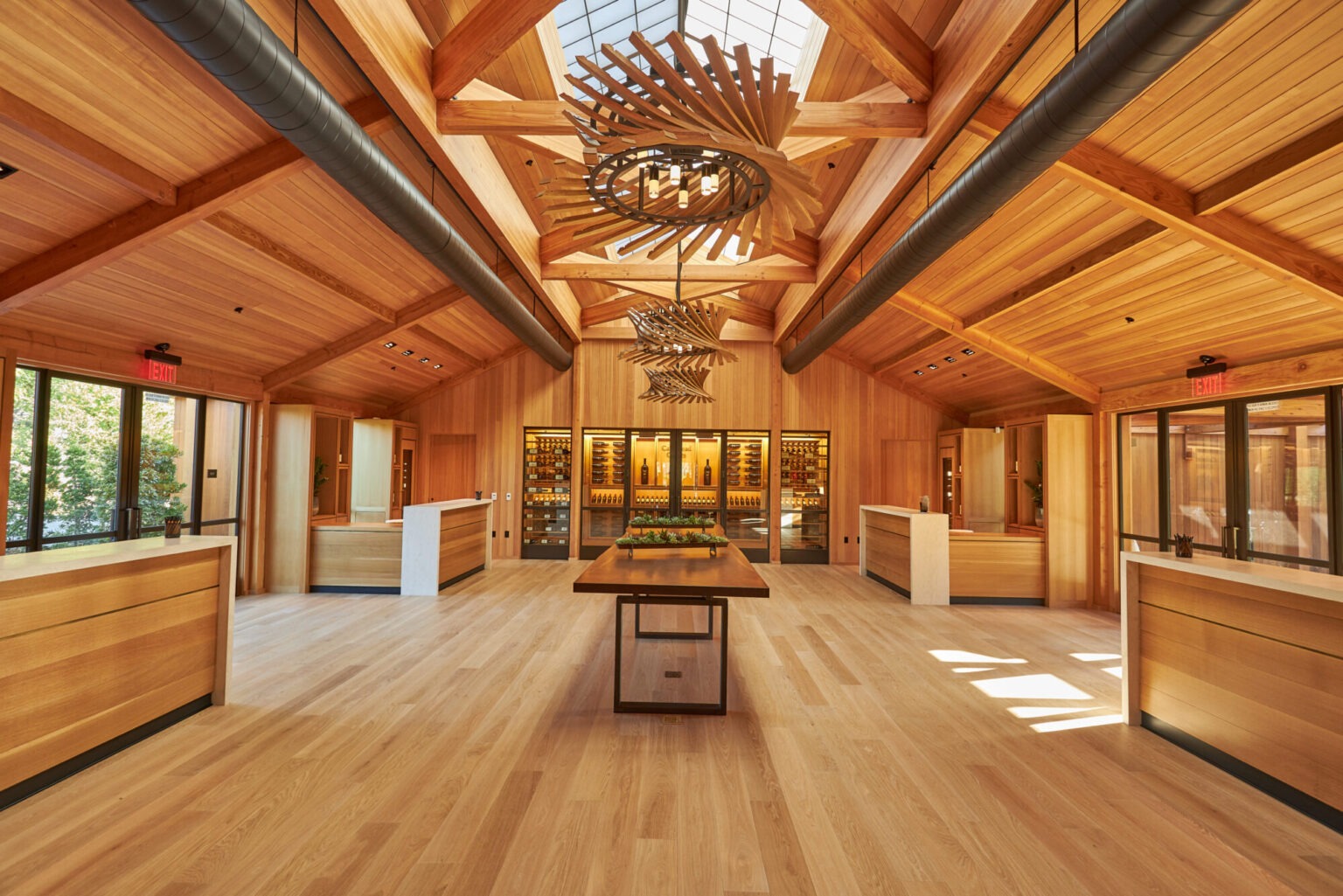 Beautifully designed high end millwork for commercial winery Cakebread Cellars.