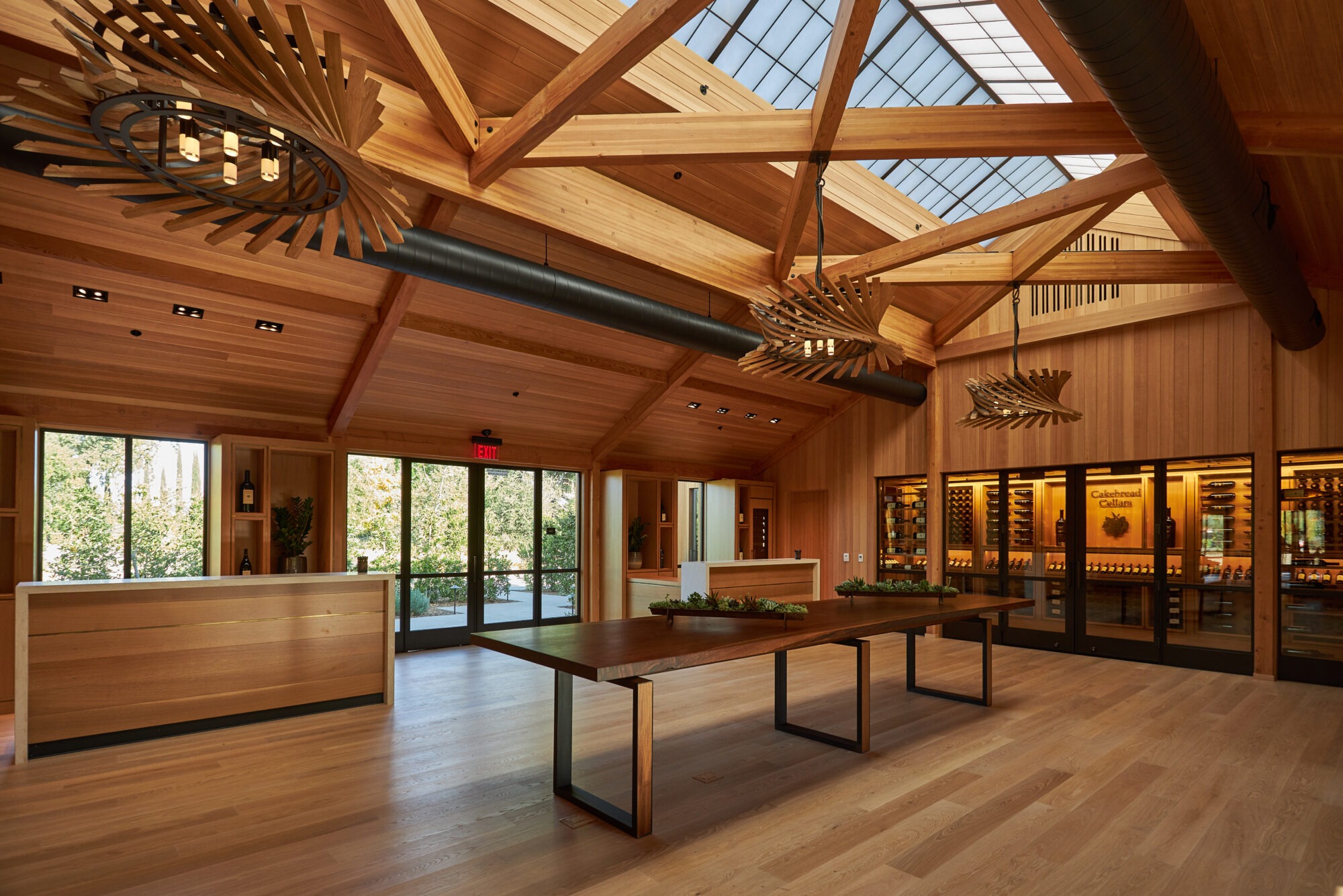 Beautifully designed high end millwork for commercial winery Cakebread Cellars.
