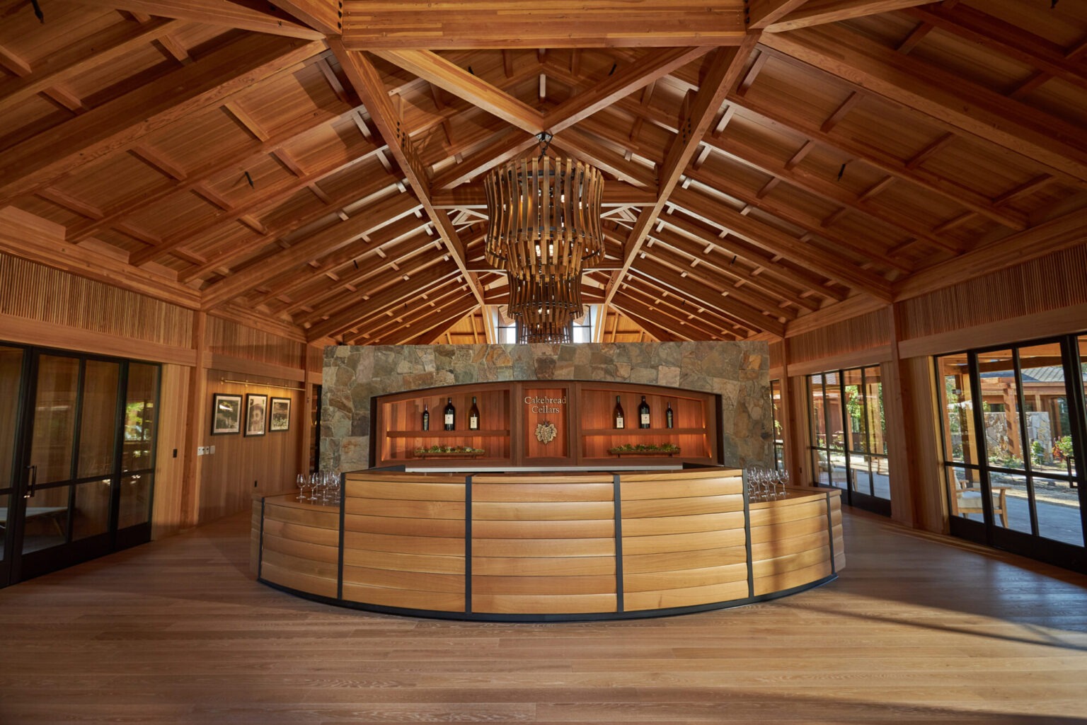 Beautifully designed high end millwork for commercial winery Cakebread Cellars.